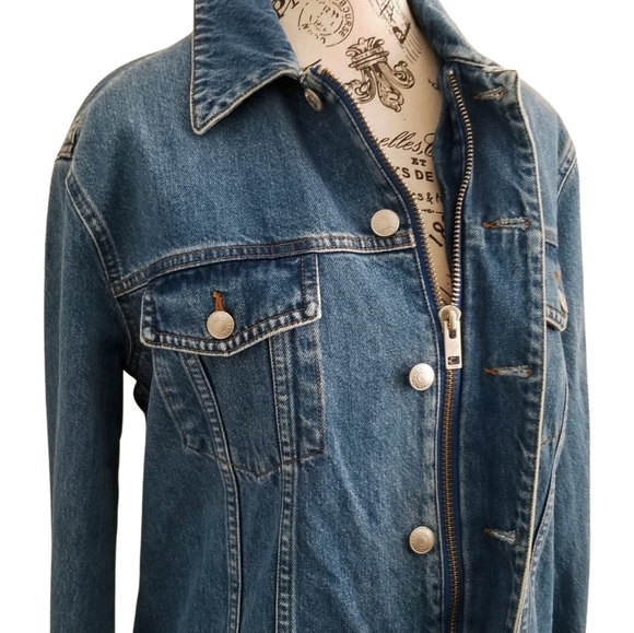 Zadig & Voltaire Vintage Medium Wash Blue Jean Jacket - Picture 4 of 6